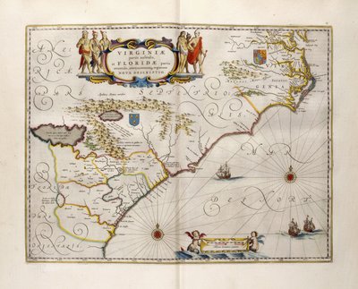 Kart over Virginia og Florida, 1667 av Joan Blaeu