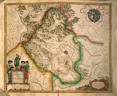 Provinsen Vicenza fra Theatrum civitatum et admirandorum Italiae, av Joan Blaeu, gravering av Joan Blaeu