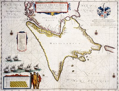 Tabula Magellanica : kart over Magellanstredet av Joan Blaeu