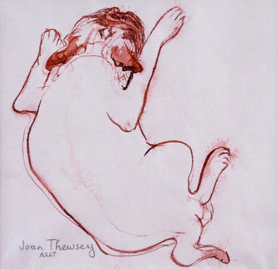 Pug Puppy 1, 2005, (blekk på vått papir) av Joan Thewsey