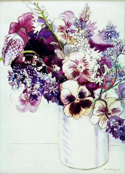 Vårblomster med Fritillaria 2005 (vannfarge) av Joan Thewsey