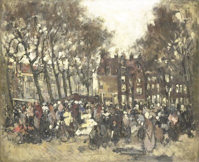 Noordermarkt i Amsterdam av Joannes Barnardus Antonius Maria Westerwoudt