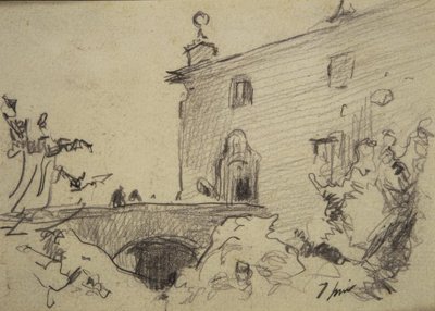 Tilgang til palasset via en bro av Joaquim Mir i Trinxet