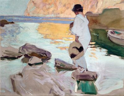 Elena ved Cala de San Vicente av Joaquín Sorolla