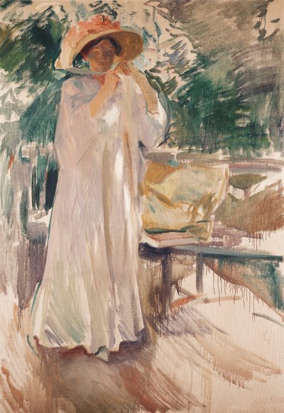 Clotilde i hagen hennes, 1910 av Joaquín Sorolla