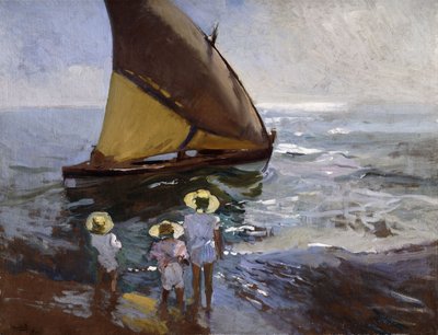 På stranden, Valencia; På stranden, Valencia, 1907 av Joaquín Sorolla
