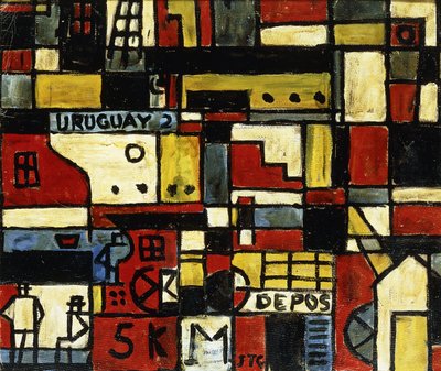 Konstruksjonsstruktur med båt av Joaquin Torres-Garcia