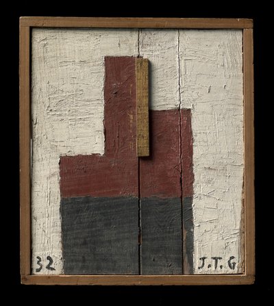 Form in Siena-Erde und Schwarz von Joaquin Torres-Garcia