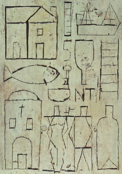 Grafikk med to figurer av Joaquin Torres-Garcia