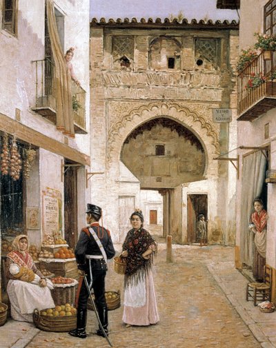 Grønnsakshandler i Granada, 1800-tallet (oljemaleri) av Joaquin Turina Arenal