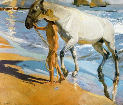 Hestebadet av Joaquín Sorolla