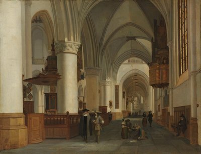 Interiør av kirken St Bavo i Haarlem av Job Adriaensz Berckheyde