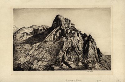 Cervara de Roma (gravering og tørrstift) av Job Nixon