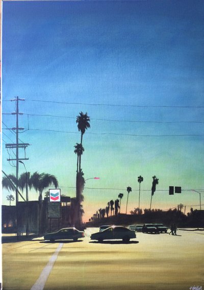 San Fernando Valley 10, ca. 2012 (akryl på panel) av Joby Hickey