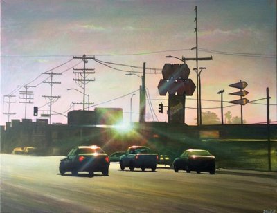 San Fernando Valley 4, ca. 2012 (akryl på panel) av Joby Hickey