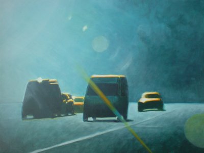 Et sted ca. 1999 (akryl på panel) av Joby Hickey