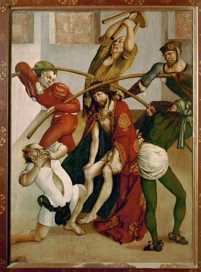 Jesus med tornekronen (tempera på granved) av Joerg the Elder Breu