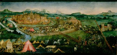 Slaget ved Pavia (tempera på panel) av Joerg the Elder Breu
