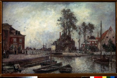 Quai du canal (En kanalvoll). Maleri av Johan Barthold Jongkind (1819-1891) av Johan Barthold Jongkind