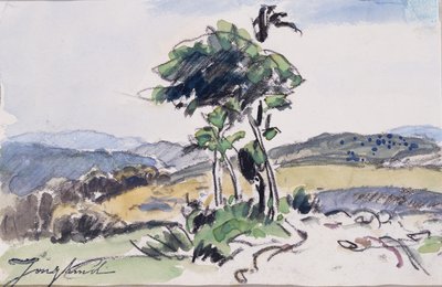 Uten tittel (akvarell og kull på papir) av Johan Barthold Jongkind