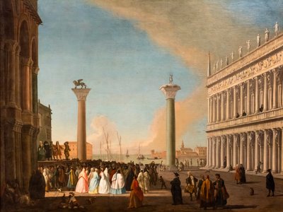 Utsikt over Piazzettaen, Venezia, ca. 1730–35 (olje på lerret) av Johan Anton Richter