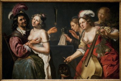 Den fortapte sønn eller "allegori over de fem sansene"". Maleri av Johannes Baeck (ca. 1600-1654), olje på lerret av Johan Baeck