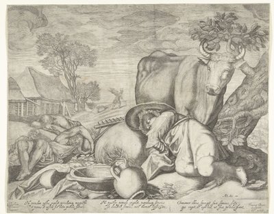 Såmannen og tjenerne sover mens Satan sår ugress Lignelse om ugresset blant hveten av Johan Barra