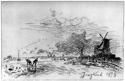 Canal pres Rotterdam, Canal nær Rotterdam c1830-1890 1924 av Johan Barthold Jongkind