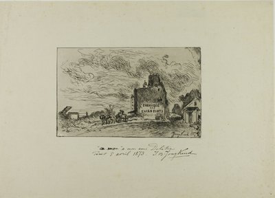 Riving av Rue des Francs-Bourgeois Saint Marcel av Johan Barthold Jongkind
