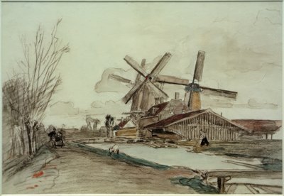 Stolk Mills, Rotterdam av Johan Barthold Jongkind
