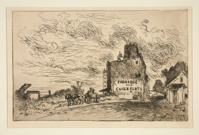 Riving av Rue des Francs-Bourgeois Saint-Marcel (Rivning ved Rue des Francs-Bourgeois Saint-Marcel) av Johan Barthold Jongkind