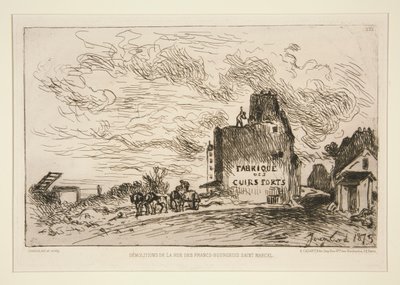 Demolitions de la Rue des Francs-Bourgeois Saint-Marcel (Rivning ved Rue des Francs-Bourgeois Saint-Marcel) av Johan Barthold Jongkind