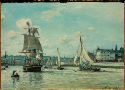 Inn i havnen i Honfleur av Johan Barthold Jongkind