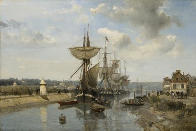 Fregatter, Harfleur havn, ca. 1852-53 av Johan Barthold Jongkind