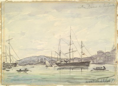 Havnescene, Marseille av Johan Barthold Jongkind