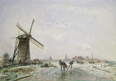 Skøyteløpere i Holland, 1872 av Johan Barthold Jongkind