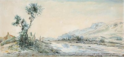 Landskap ved elven Le Drac nær Grenoble av Johan Barthold Jongkind