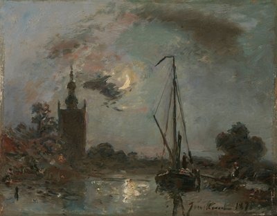 Overschie i måneskinnet av Johan Barthold Jongkind