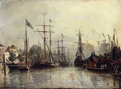 Rotterdam havn, 1857 av Johan Barthold Jongkind