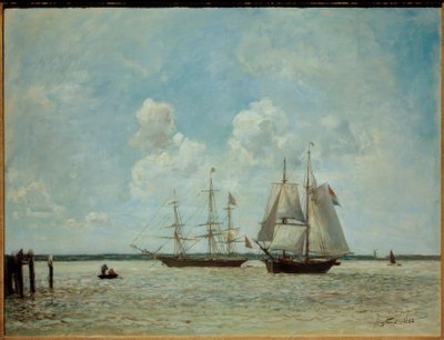 Seilbåter på Schelde nær Antwerpen av Johan Barthold Jongkind
