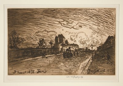 Gå ut fra Cochin House (Faubourg Saint-Jacques) av Johan Barthold Jongkind