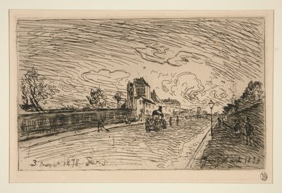 Gå ut fra Cochin House (Faubourg Saint-Jacques) av Johan Barthold Jongkind