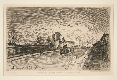 Gå ut fra Cochin House (Faubourg Saint-Jacques) av Johan Barthold Jongkind