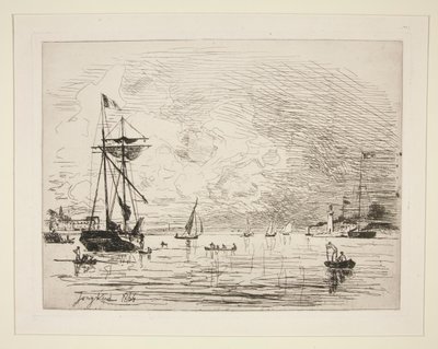 Gå ut fra havnen i Honfleur av Johan Barthold Jongkind