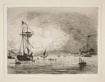 Gå ut fra havnen i Honfleur av Johan Barthold Jongkind