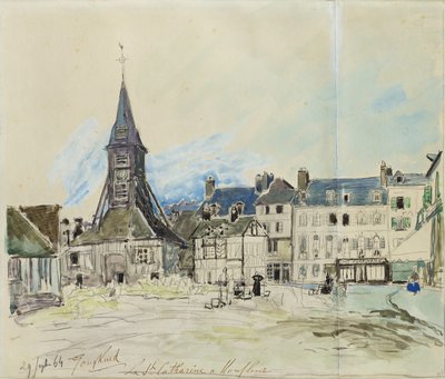Sainte-Catherine-kirken, Honfleur, 1864 av Johan Barthold Jongkind