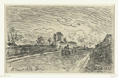 Utgang fra Cochin Hospital (Faubourg Saint-Jacques, Paris) av Johan Barthold Jongkind