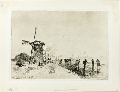 Utsikt over byen Maassluis av Johan Barthold Jongkind