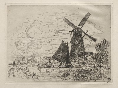 Vindmøller i Holland av Johan Barthold Jongkind