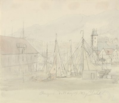 Bergen havn av Johan Christian Dahl